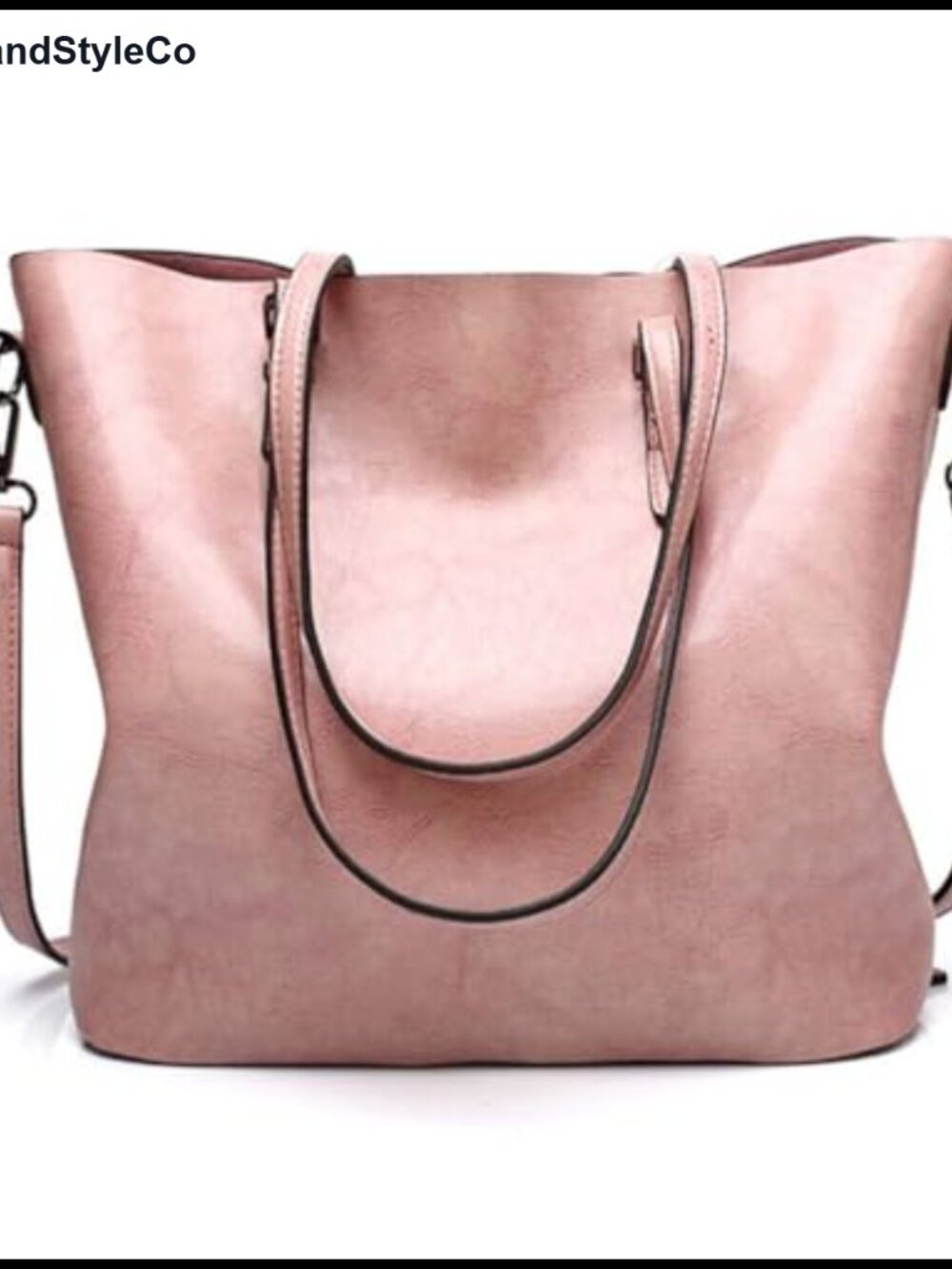 PU Leather Tote Handbag Shoulder Purse with Crossbody Strap Zipper Work Bag